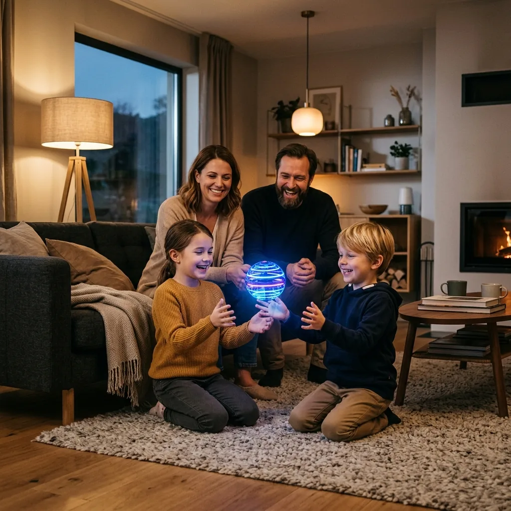 Family Playing with StarGlide Fly Ball in Living Room